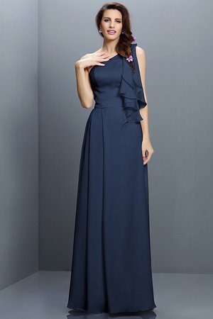 Robe demoiselle d'honneur longue avec sans manches avec chiffon ligne a de lotus