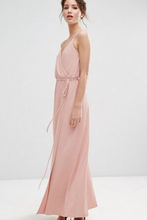 Robe demoiselle d'honneur distinguee plissage simple avec chiffon longueur au ras du sol