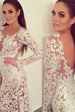 Robe de bal sexy transparent manche nulle avec manche longue encolure ronde