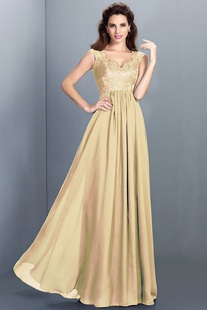 Robe demoiselle d'honneur naturel longue avec zip de princesse ligne a