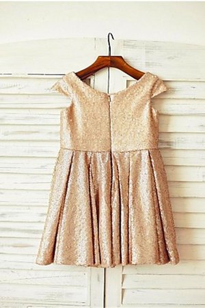 Robe cortège fille naturel longueur mollet ligne a de princesse avec manche courte