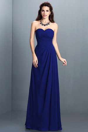 Robe demoiselle d'honneur longue avec chiffon avec zip avec fronce manche nulle