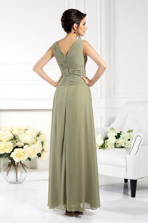 Robe mère de mariée plissage longue en chiffon v encolure ligne a