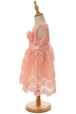 Robe cortège fille naturel bref avec fleurs avec manche épeules enveloppants ligne a