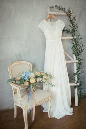 Robe de mariée longue a plage col en bateau ceinture avec manche épeules enveloppants