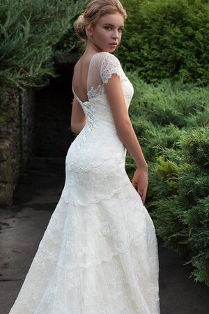 Robe de mariée vintage distinguee cordon de col entaillé de fourreau