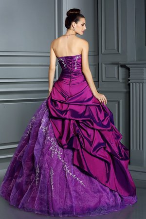 Robe de quinceanera longue manche nulle cordon de mode de bal decoration en fleur