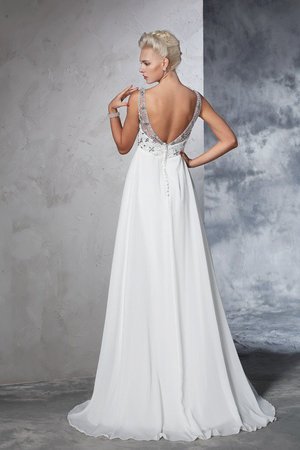 Robe de mariée longue a-ligne de tour de ceinture empire de princesse en chiffon