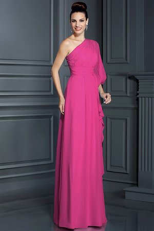 Robe demoiselle d'honneur longue gaine en chiffon avec manche 3/4 jusqu'au sol