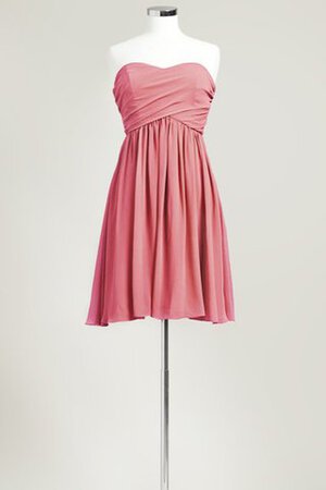 Robe demoiselle d'honneur bref plissage avec chiffon ruché col en forme de cœur