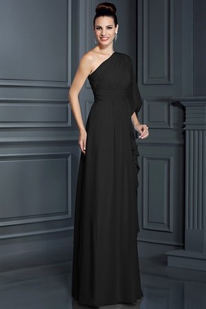 Robe demoiselle d'honneur longue gaine en chiffon avec manche 3/4 jusqu'au sol