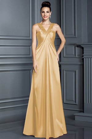 Robe demoiselle d'honneur longue de princesse avec zip bretelles spaghetti