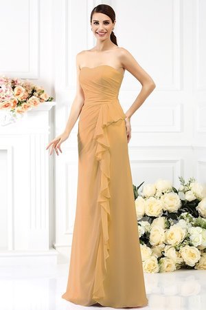 Robe de bal plissage longue avec chiffon avec fronce de col en cœur