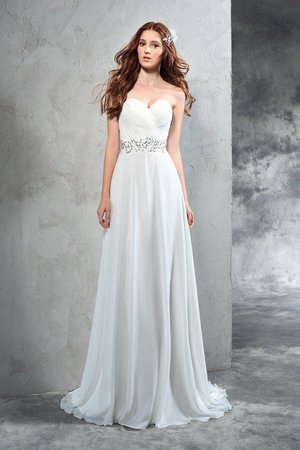 Robe de mariée longue avec chiffon de traîne courte manche nulle ligne a