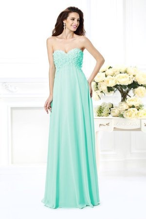 Robe demoiselle d'honneur de princesse ligne a en chiffon avec zip manche nulle