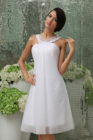 Robe de mariée nature facile sexy au niveau de genou avec chiffon