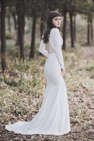 Robe de mariée de traîne courte longueur au ras du sol en satin gracieux nature