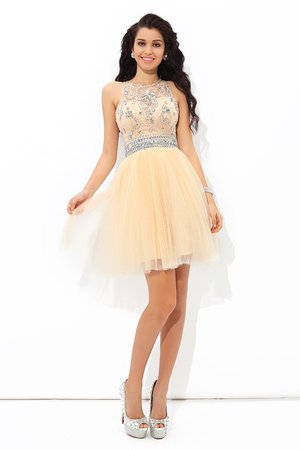 Robe de cocktail bref de princesse fermeutre eclair avec sans manches ligne a