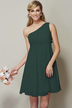 Robe demoiselle d'honneur ceinture avec ruban a-ligne avec chiffon manche nulle