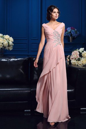 Robe mère de mariée avec perle de princesse manche nulle jusqu'au sol a-ligne