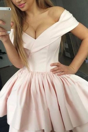 Robe de cocktail frappant de princesse en satin naturel bref