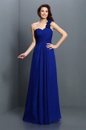 Robe demoiselle d'honneur longue de princesse avec zip avec chiffon manche nulle