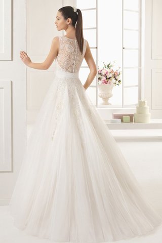 Robe de mariée classique avec gaze col en bateau manche nulle salle interne