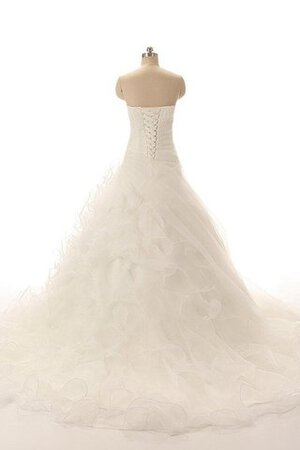 Robe de mariée en organza avec perle de lotus de col en cœur jusqu'au sol