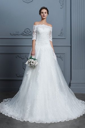 Robe de mariée avec manche 1/2 parfait d'epaule ecrite de mode de bal naturel