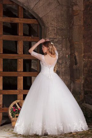 Robe de mariée intemporel naturel appliques de mode de bal en tulle