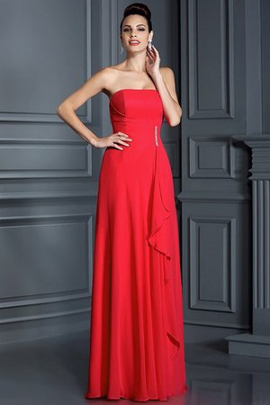 Robe demoiselle d'honneur longue avec chiffon avec perle de princesse a-ligne