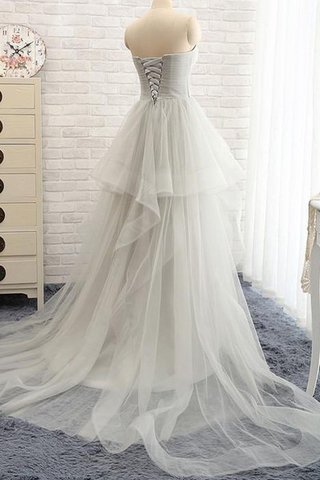 Robe de mariée attirent encolure ronde textile en tulle avec perle avec lacets