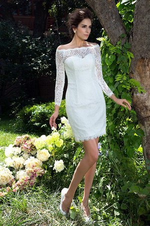 Robe de mariée naturel fermeutre eclair en satin avec manche longue gaine