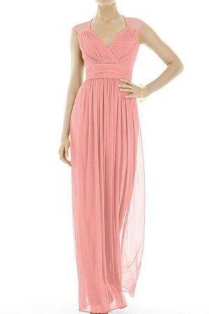 Robe demoiselle d'honneur longueur au ras du sol avec chiffon ruché collant