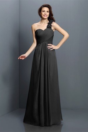 Robe demoiselle d'honneur longue de princesse avec zip avec chiffon manche nulle