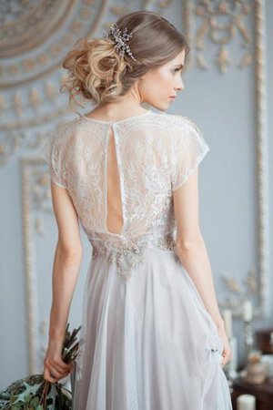 Robe de mariée vintage longueru au niveau de sol a plage a-ligne en chiffon