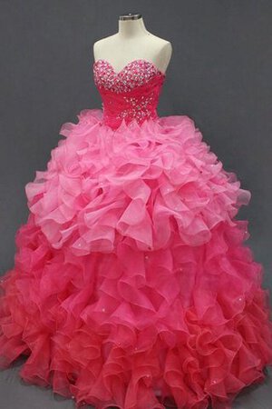 Robe de quinceanera en tulle cordon de mode de bal fermeutre eclair avec perle