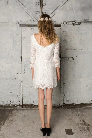 Robe de mariée bref avec zip col en bateau de fourreau en dentelle