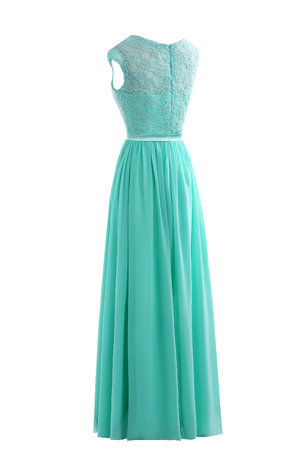 Robe mère de mariée solennelle romantique de col bateau en chiffon lache