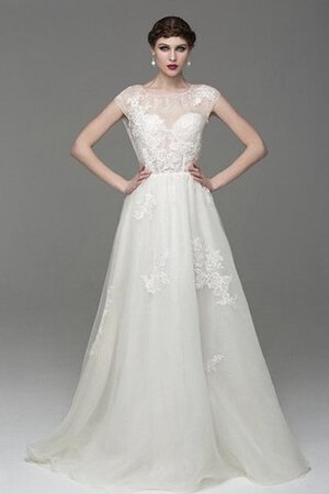 Robe de mariée naturel textile en tulle en plage noeud de col bateau