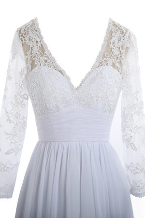 Robe de mariée sexy en chiffon lache en arc-en-ciel avec manche longue