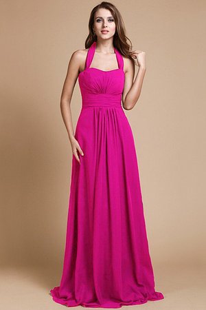 Robe demoiselle d'honneur fermeutre eclair de lotus dénudé manche nulle en chiffon