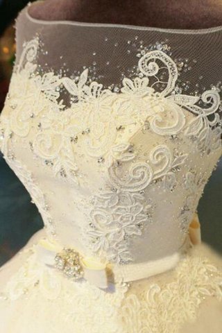 Robe de mariée fermeutre eclair avec perle jusqu'au sol de mode de bal decoration en fleur