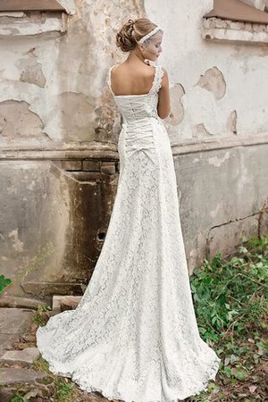 Robe de mariée longue avec zip bandouliere spaghetti col en forme de cœur cordon