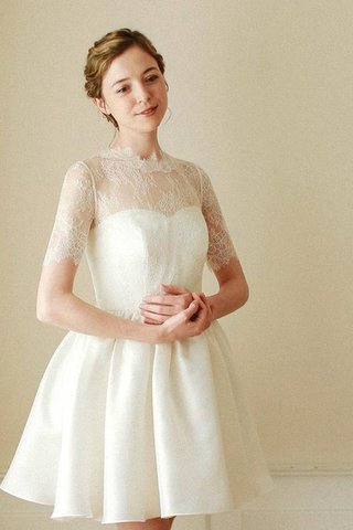 Robe de mariée bref naturel avec manche courte avec sans manches elevé