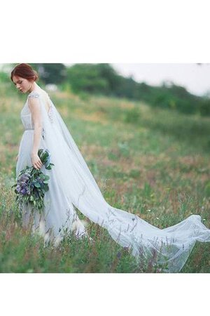 Robe demoiselle d'honneur romantique elégant de traîne courte a-ligne avec manche courte