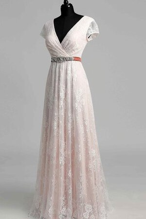 Robe de mariée décontracté plissage luxueux avec perle au bord de la mer