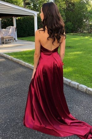 Robe de bal en satin soyeux a-ligne de dos nu de princesse plus récent