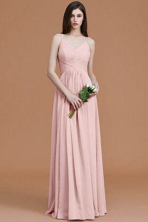 Robe demoiselle d'honneur de princesse ligne a ruché manche nulle avec chiffon