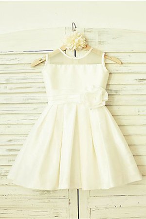 Robe cortège fille naturel avec sans manches col u profond de princesse avec zip